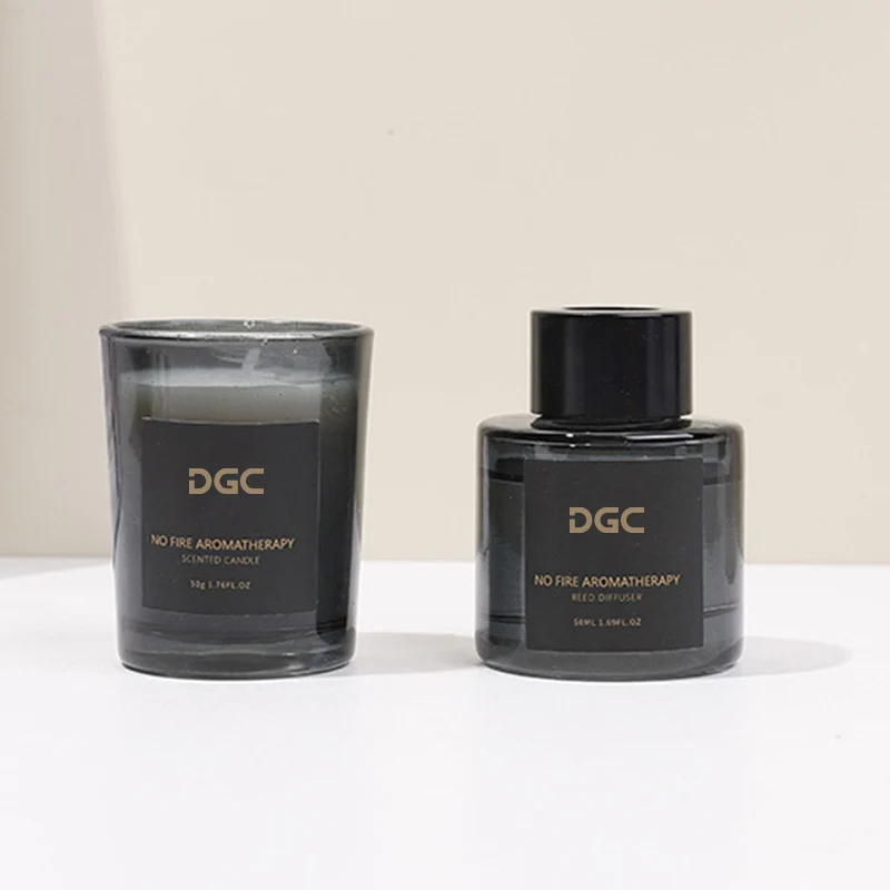 DGC Luxury custom private label  non-toxic agave scent 17 oz  jar scented candle reed diffuser set in bulk