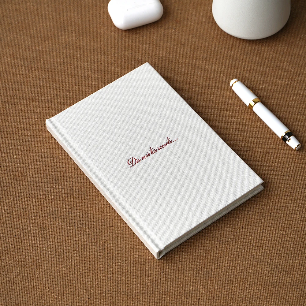Wholesale Custom Print Diary Hardcover Linen Fabric Cover Lined Journal Writing Notebooks