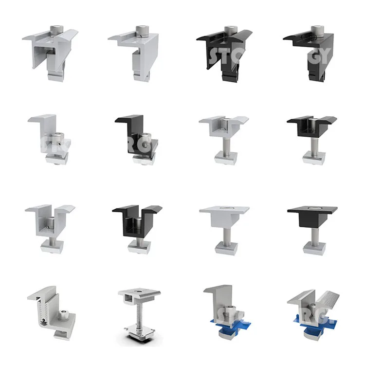 High Quality Solar PV Structure Panel Quick Mount Clip Rapid Black Aluminum Mid Clamp For Roof Mounting Solar Panel