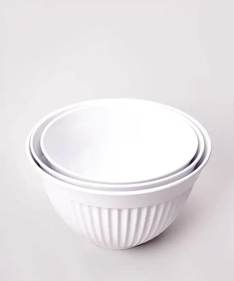 
Reusable High Fashion Unbreakable Melamine Mixing Bowl Set with Non-Skid Silicon Bottom 