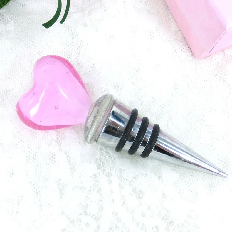 Glass heart decorative wine stopper wedding favour table gifts for guests