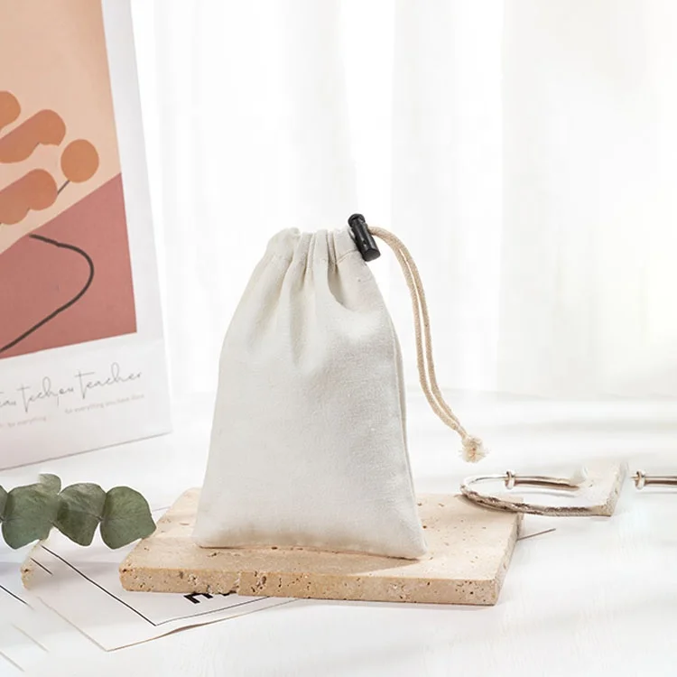 Small Cotton Pouch Pouch Bag Cotton Muslin Jewelry Bag Cotton Canvas Jewelry Pouch