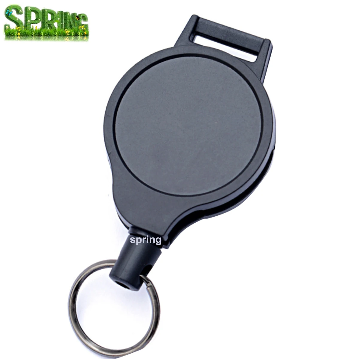 New Model Locking Professional Heavy Duty Power Retractable Badge Reel with Retractable 1mm Thick Steel Cable Cord  24'