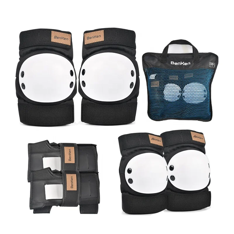Benken Kids 6Pcs Skateboard Cycling Wrist Protector Guard Elbow Knee Pads Roller Skate Protective Gear Set