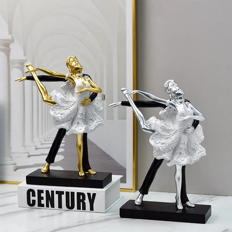 Nordic Luxury Style Dance Girl Art Artifact Decoration Beauty Desktop Ballet Home Decoration Object For Two Creative Figurine