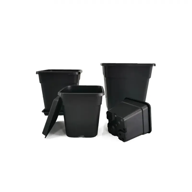 Ronbo  Black Square 1 2 3 5 7 10 Gallon Planting Plastic Nursery Plant Pots