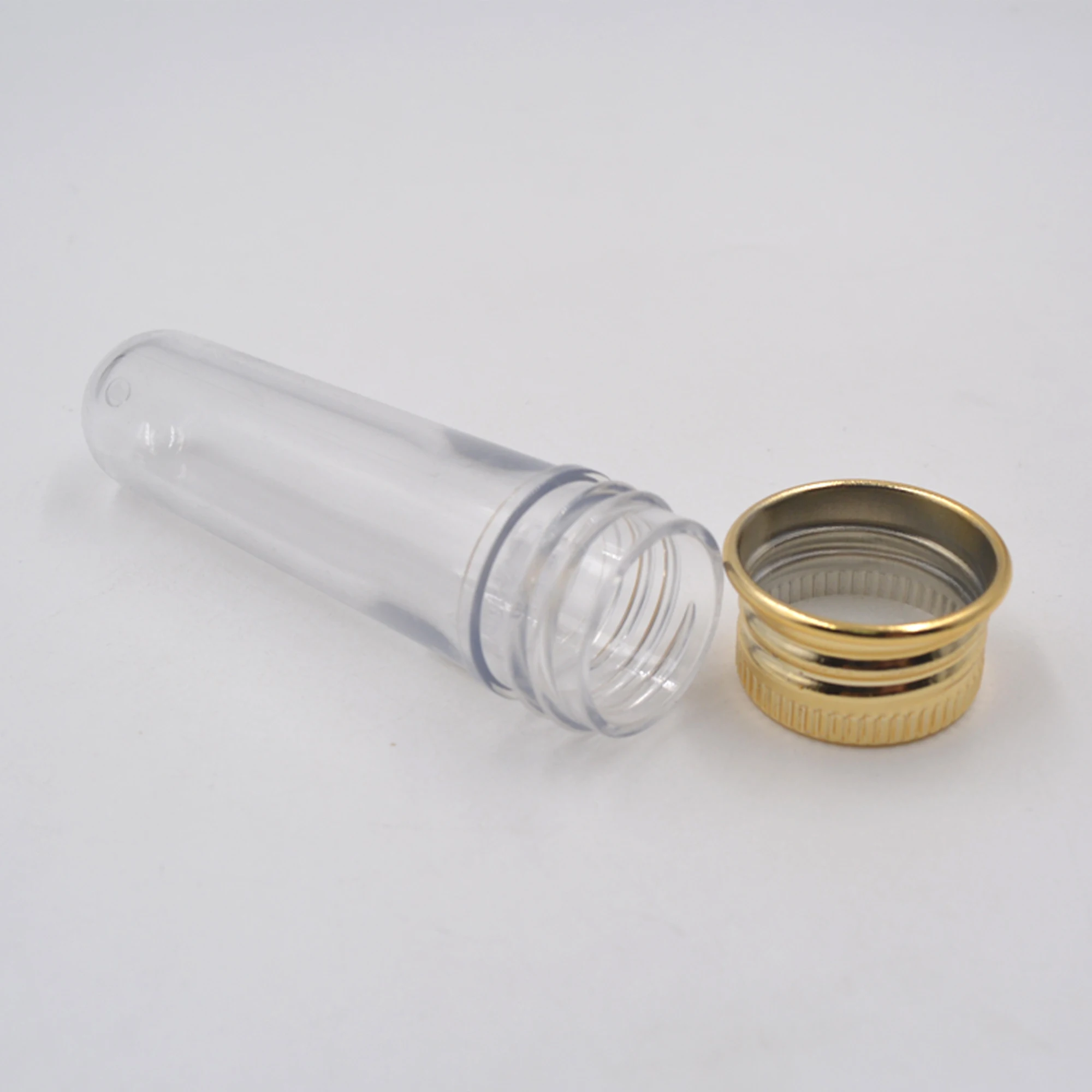 18x68mm Clear Plastic Tube Round Bottom Test Tube With Screw Lid