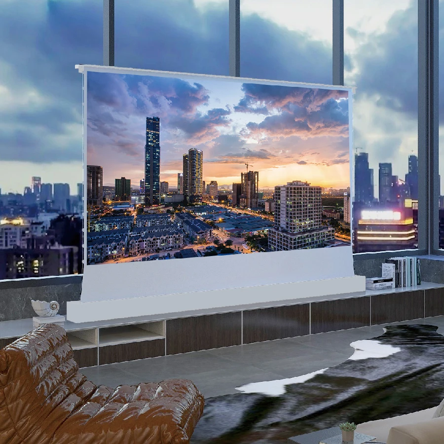 VIVIDSTORM 120inches floor standing projector screens with White cinema Screen Material for led normal projector