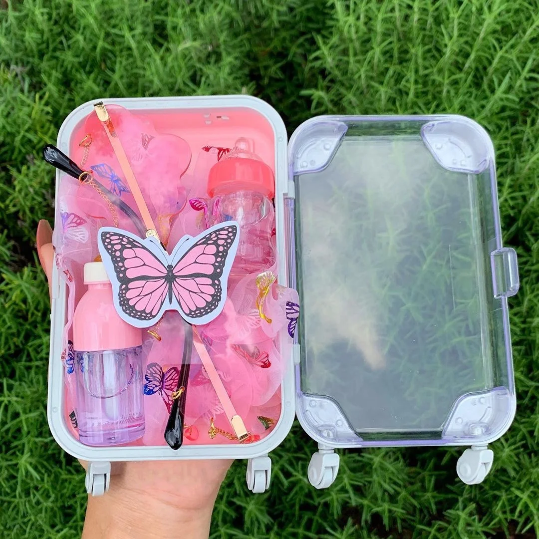 Lipgloss Oil Base Private Label Set Packaging Vegan Cruelty Free Kit Small Luggage Suitcase Luxury Lip Gloss Container