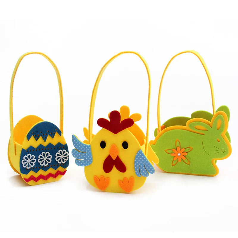 Felt Easter Decorative Egg Bag Felt Decorative Egg Basketfelt decorative storage sublimation bunny Easter basket