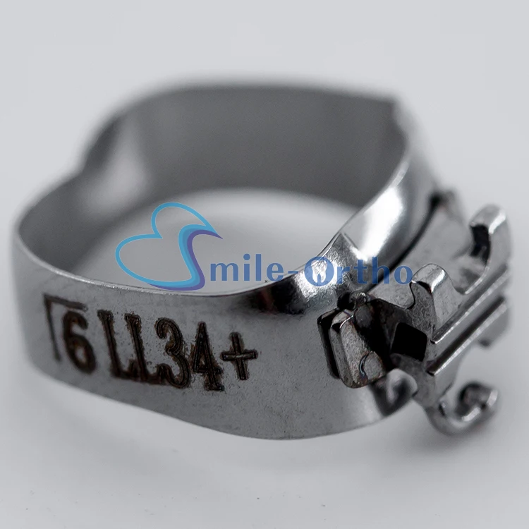 Dental orthodontic 1st molar sandblasted band pre-welded single roth buccal tube