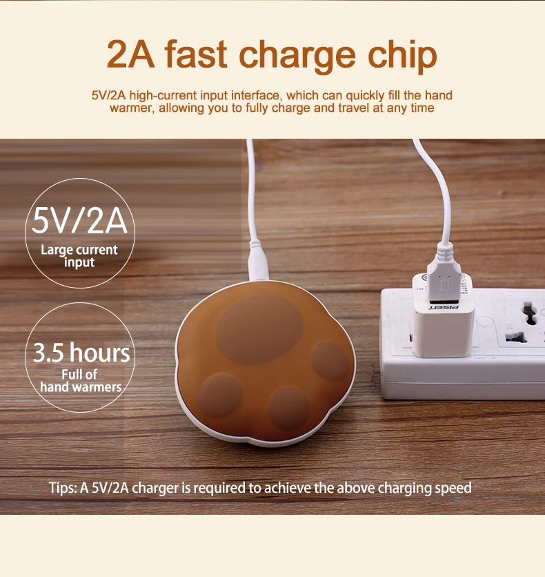 Winter portable Pocket Mini Electric Rechargeable LED flashlight 5000mah USB Hand Warmer Power Bank