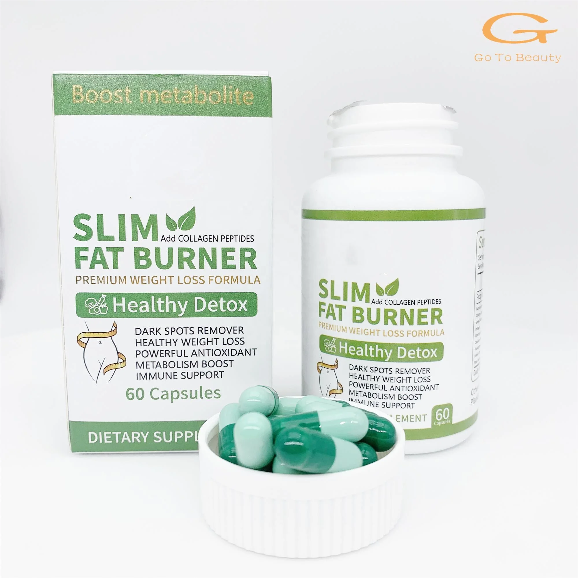 Body Reduction Burning Weight Loss Detox Capsules Customized Skin Whitening Capsules Slimming Capsule Gotobeauty OEM Natural