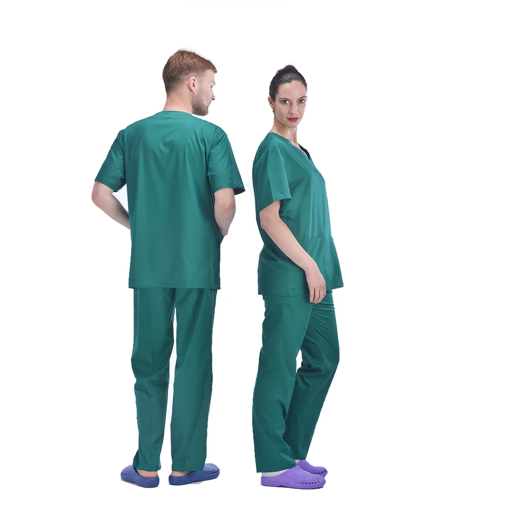 Best sale unisex hospital uniform suit manufacturer nurse medical scrubs polyester and rayon with spandex fabric