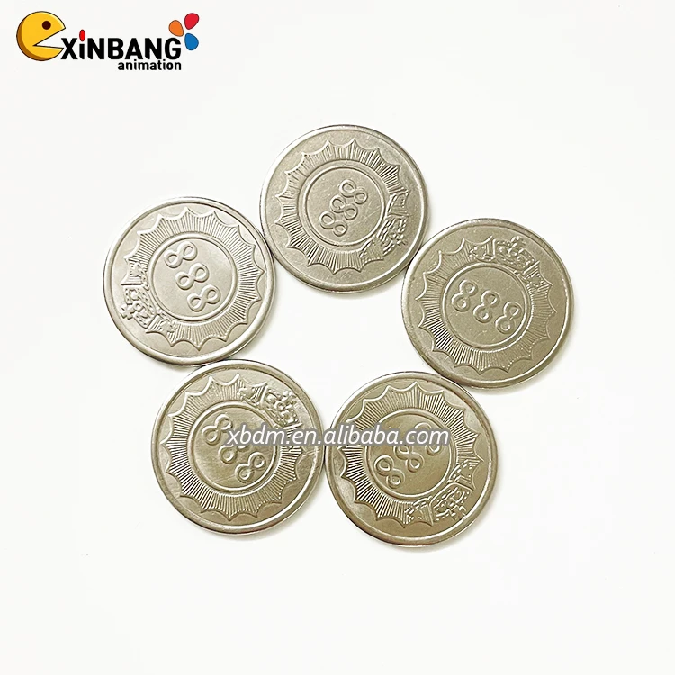 Design and customize various specifications of metal brass gold and silver arcade game tokens