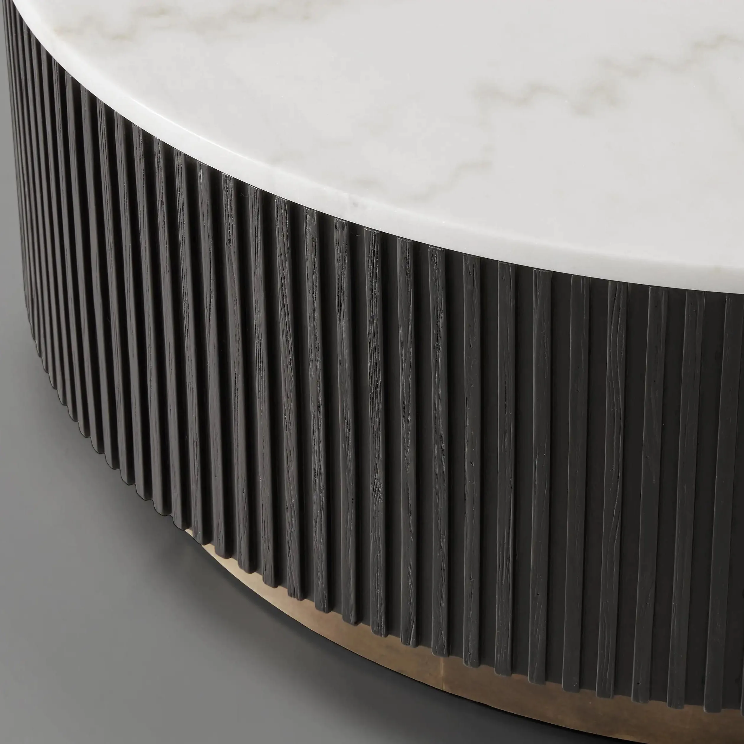 New arrivals modern style living room furniture metal base round wood tea center marble coffee table