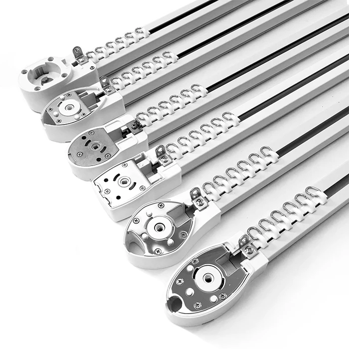 Factory sale Tuya Smart Home Electric Motorized Curtain System super quiet Ceiling Aluminium Smart Curtain Track Rail