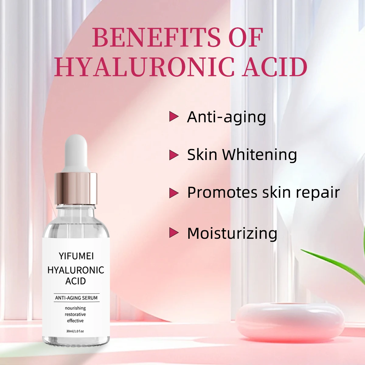 Factory Wholesale OEM ODM Natural Lift Instant Skin Skin Whitening Repair Anti-Aging Pure Hyaluronic Acid Serum