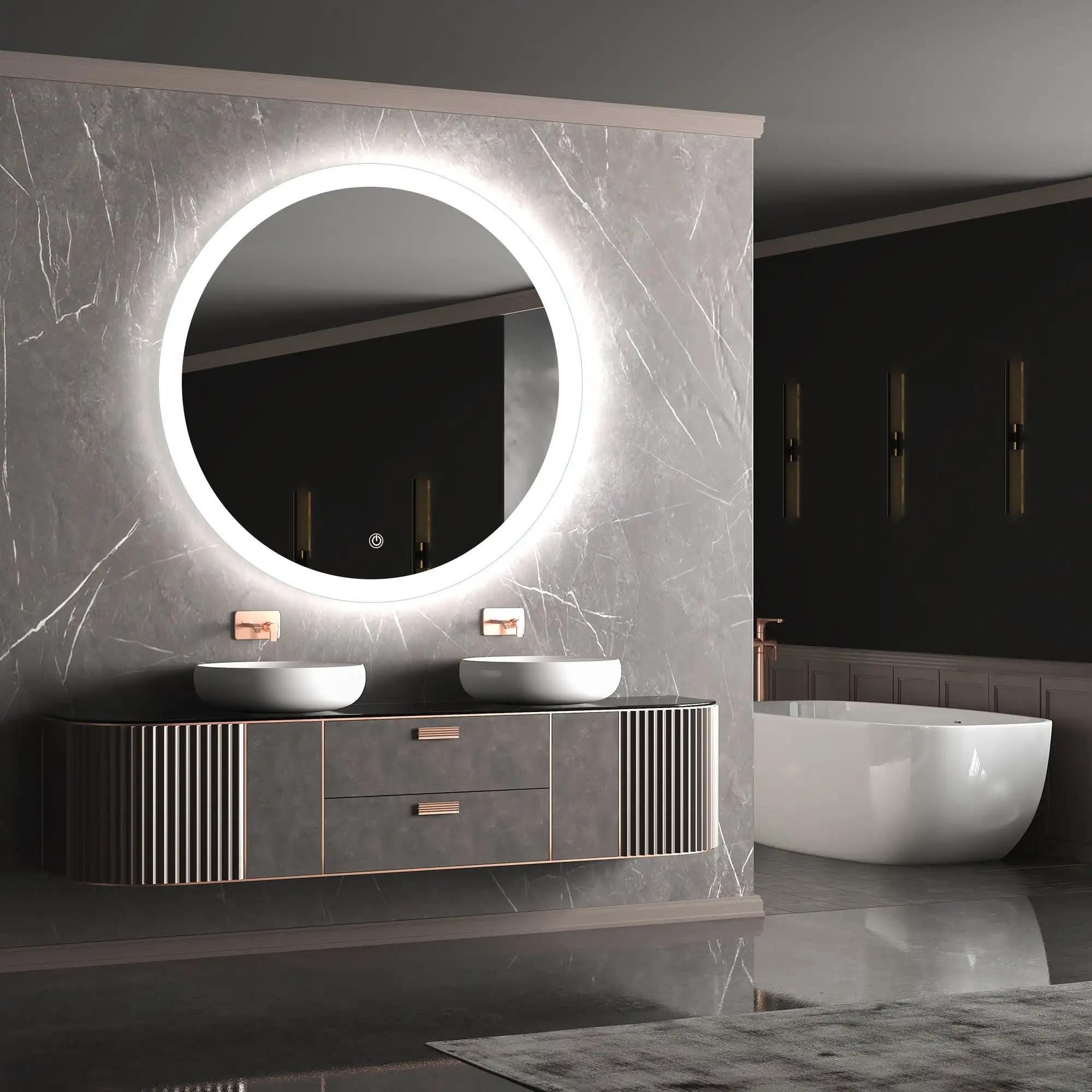 Led Color Changing Infinity Mirror 4 Button Touch Switch Led Smart Mirror