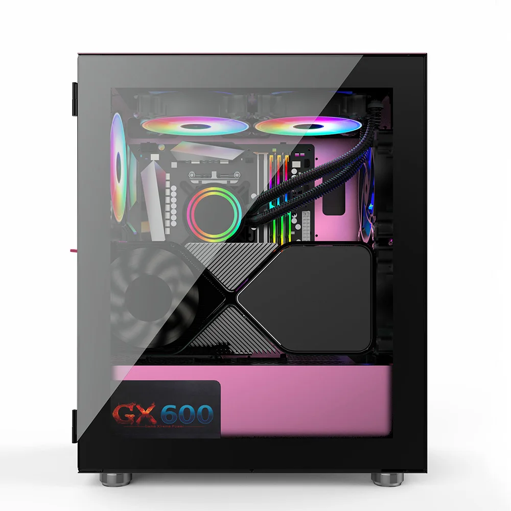 Matx Desktop Computer Case Full Tower Cabinet Transparent Gaming Pc Cabinet Cases For Mini Pc Case