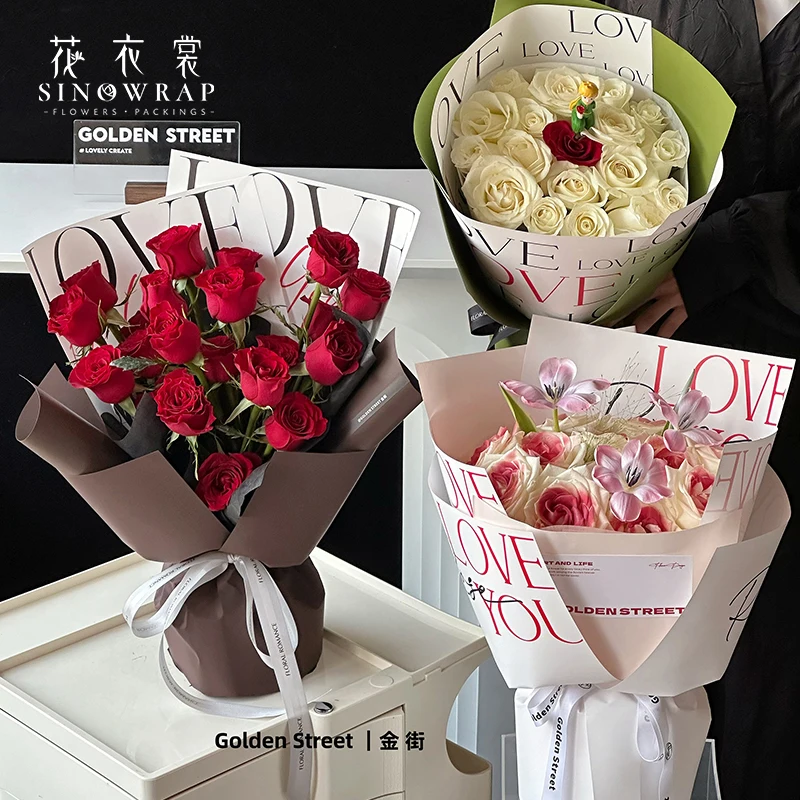 Simple Attractive Print Pearly Paper For Flower Wrapping Paper