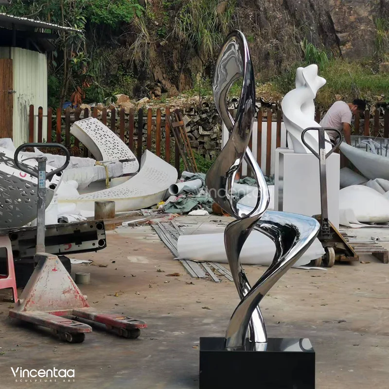 Vincentaa Custom Modern Stainless Steel Twist Sculpture New Style Abstract Design Sculpture