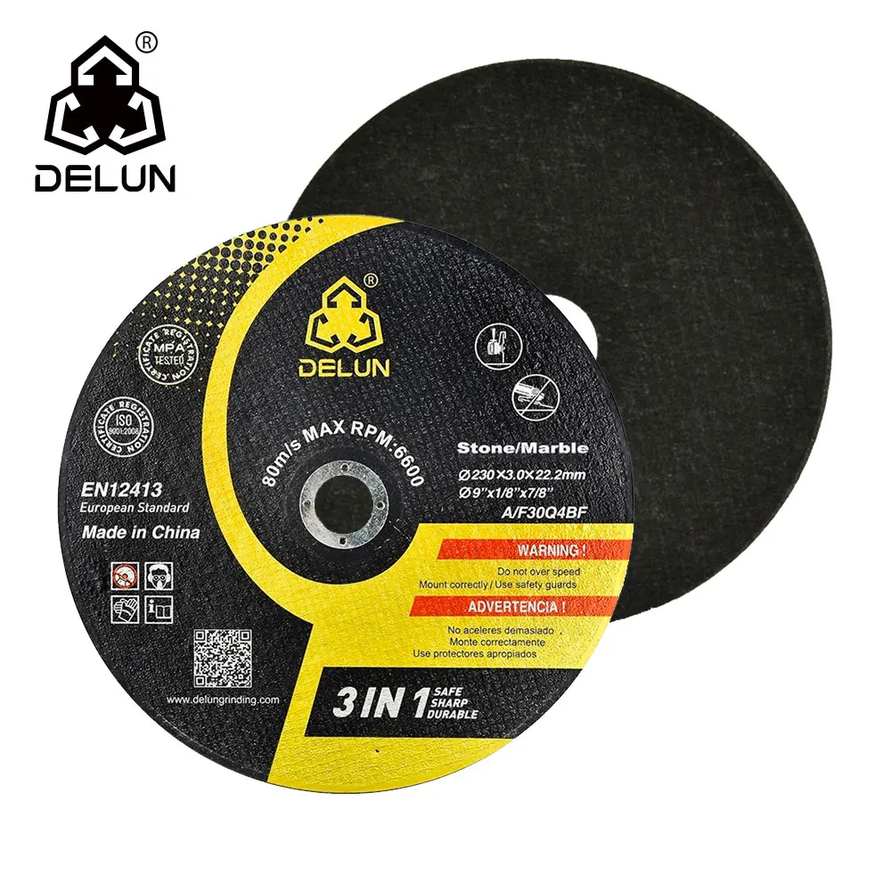 high quality 9inch 230mm DELUN  abrasive cutting long duration time cutting disk for metal and stainless steel