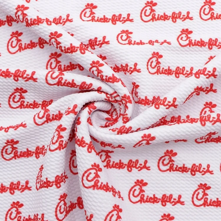 1/2 Yards Wholesale Coffee Beans Hamburger Print Bullet Bubble Knits Spandex Fabric For Diy Baby Bows 19537