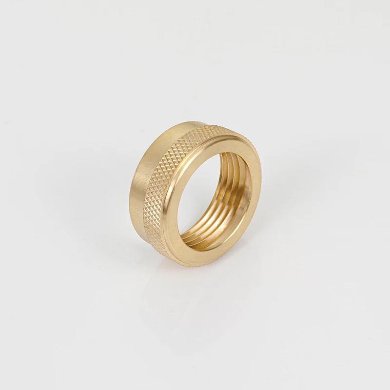 Custom Precision Metal Parts CNC Machining Services OEM ODM Brass Parts Nickel Diamond Knurl Adapter Nut Sleeve Stainless Steel