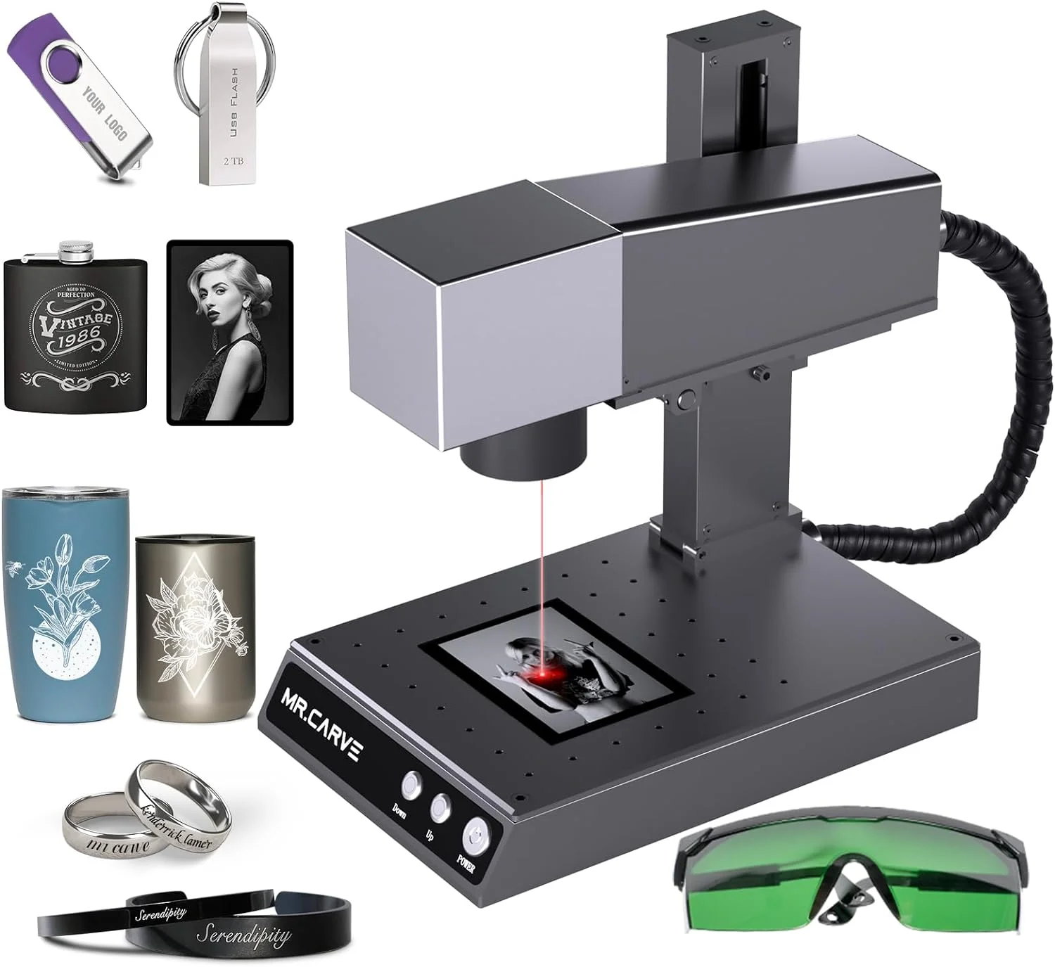 Mr Carve M1 Pro Printer Engraver DAJA Metal Nameplate Engraver  Machine Bird Ring jewelry laser Engraver machines