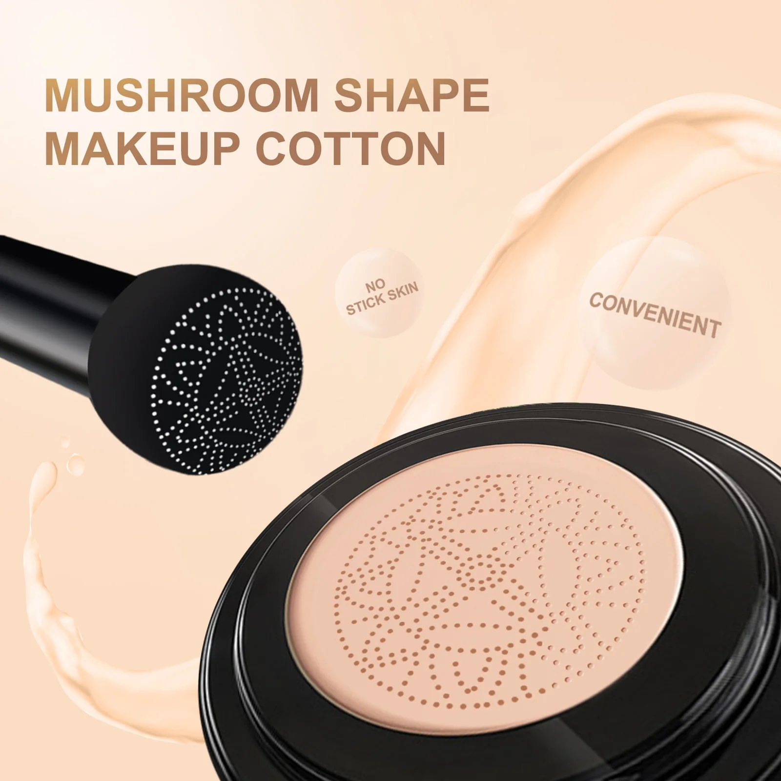 2022 High  Quality  Mushroom Shape Makeup Cotton Natural Nude Makeup Setting BB Cream Foundation air moisture cushion