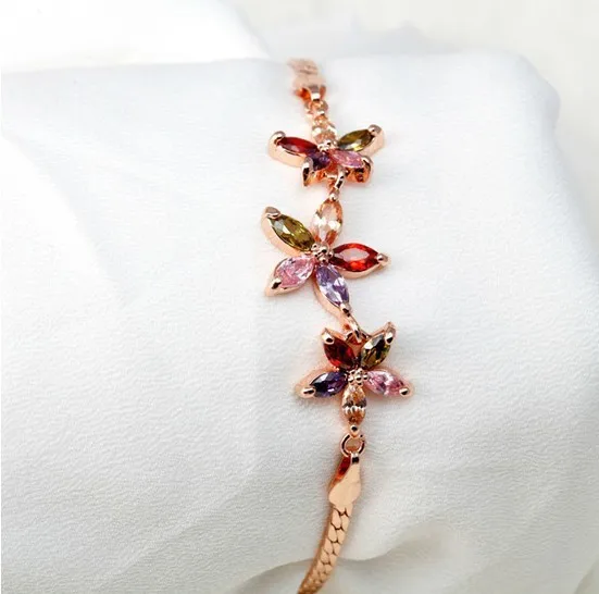 
Aliexpress Hot Rose Gold Plated Multi Cubic Zirconia Summer Flower Choker Necklace Earring Wholesale Artificial jewelry 