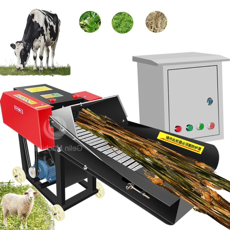 2024 Silage Chopper Machine Mini Chaff Cutter With Motor Cutting Crusher Cow Grass for Farm