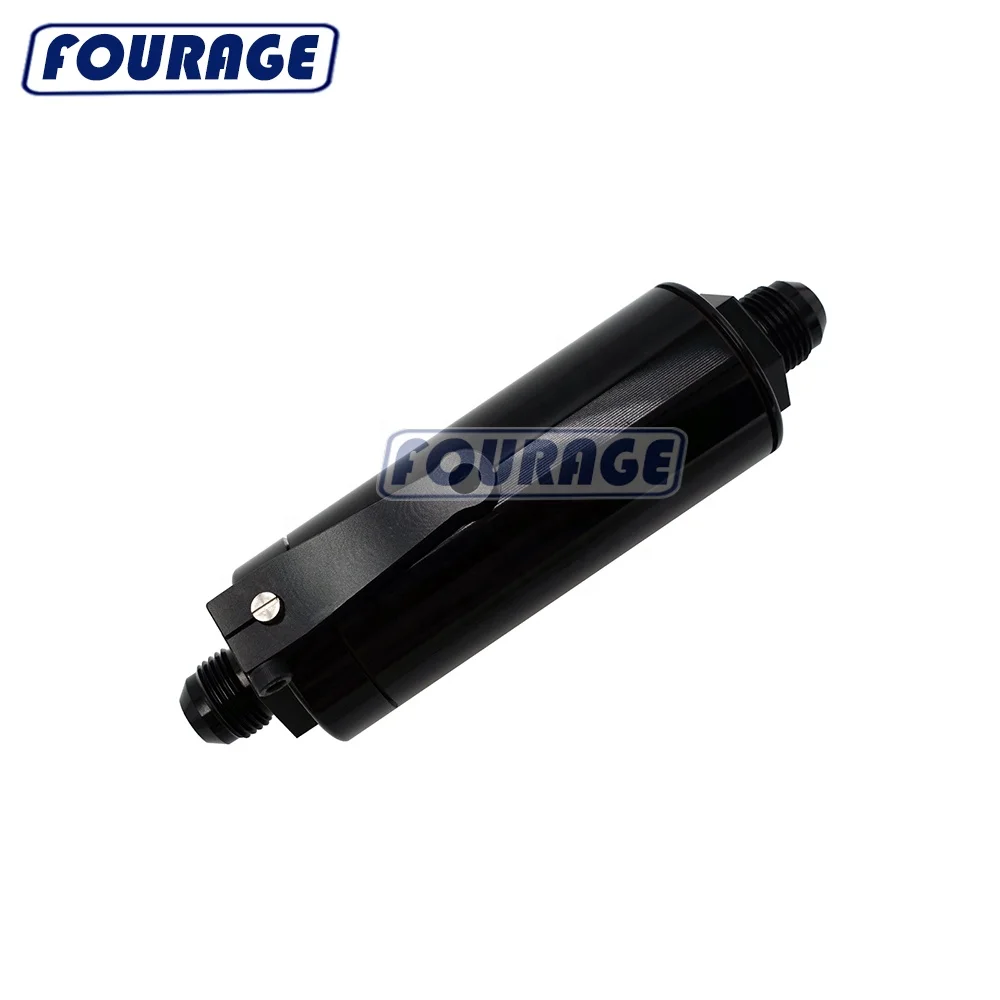 Fourage AN Male Flare JIC Thread with Brass Insert Element Inline / Out Line Fuel Oil Filter Hose Adapter