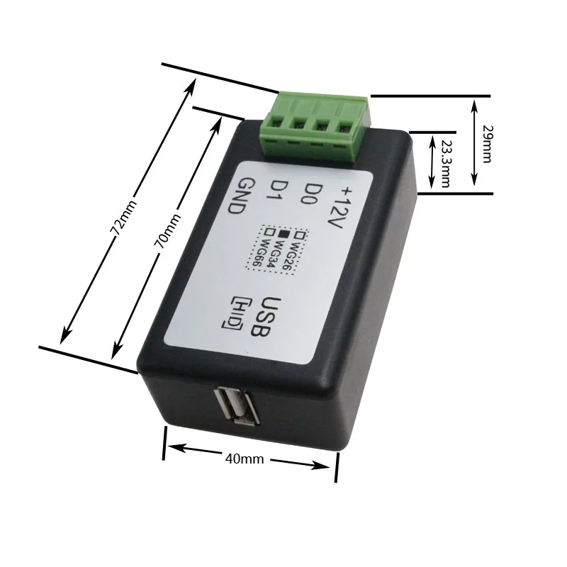 USB сканер штрих-кода или RFID-считыватель для Wiegand26/34/66 конвертер передачи
