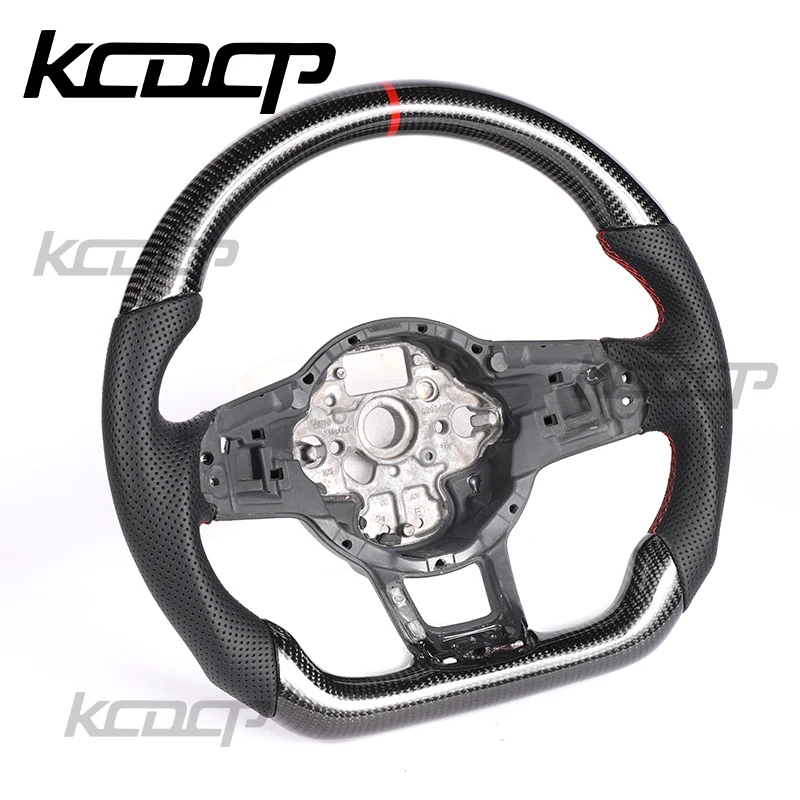For Volkswagen Golf 7.5 GTI MK7 VW Polo GTS GTD GTE Scirocco R Passat CC R-Line LED Carbon Fiber Complete Steering Wheel