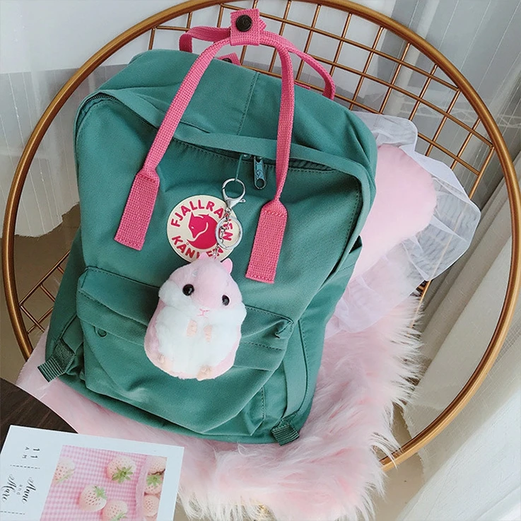 Мини брелок для ключей в виде хомяка, помпоны из искусственного кроличьего меха, пушистые безделушки, подвеска для автомобильной сумочки, брелок, кольцо-держатель