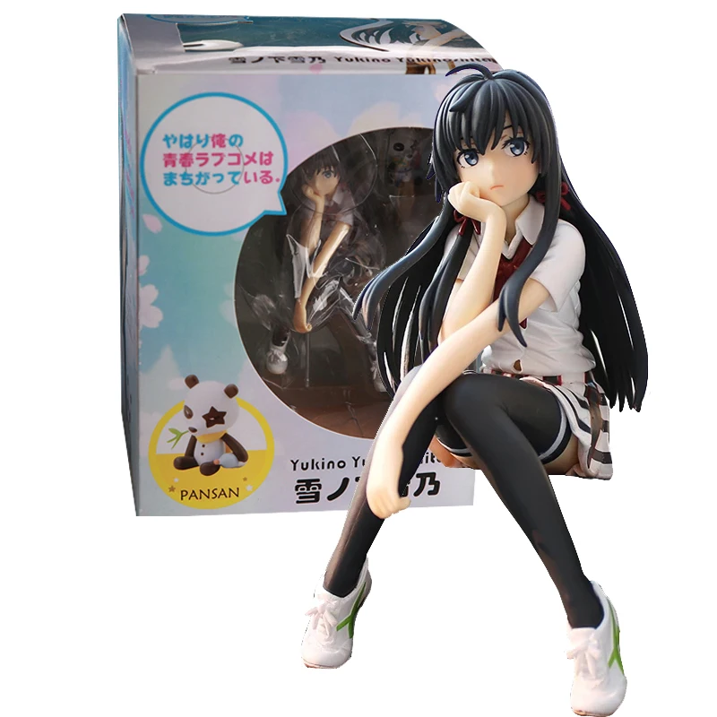 14CM Funny Japan Anime My Teen Romantic Comedy  Yukinoshita Yukino Figure Model Dolls Toys PVC Collect Gift Sitting Position