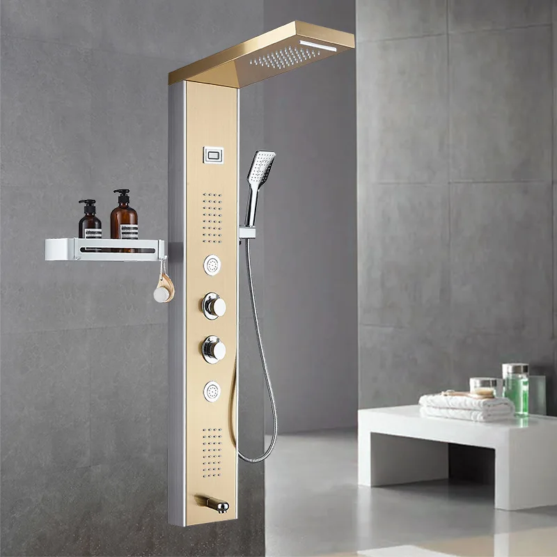 2022 ACE thermostatic innovative smart thermostatic bathroom stainless steel waterfall wall shower panel