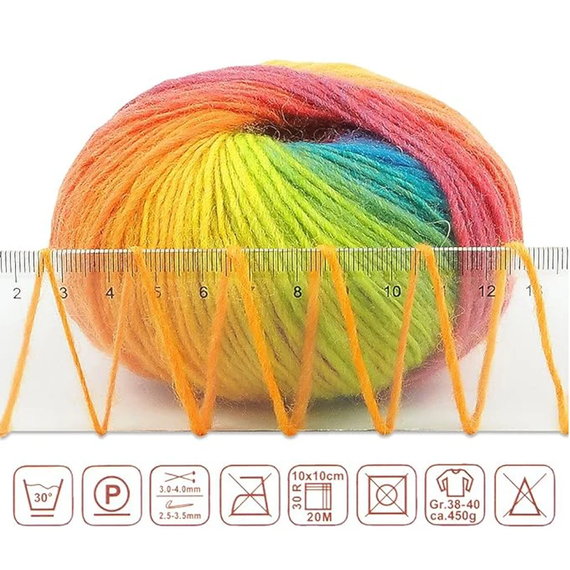 SMB 3piece*50g /pack hand knitting wool manufacturer hot selling  new colorful fancy wool rainbow hand knitting yarn