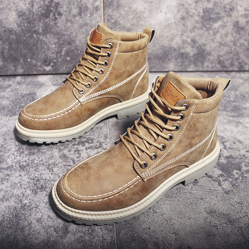 PVC Injection Men Ankle Work Boots With Lace Up