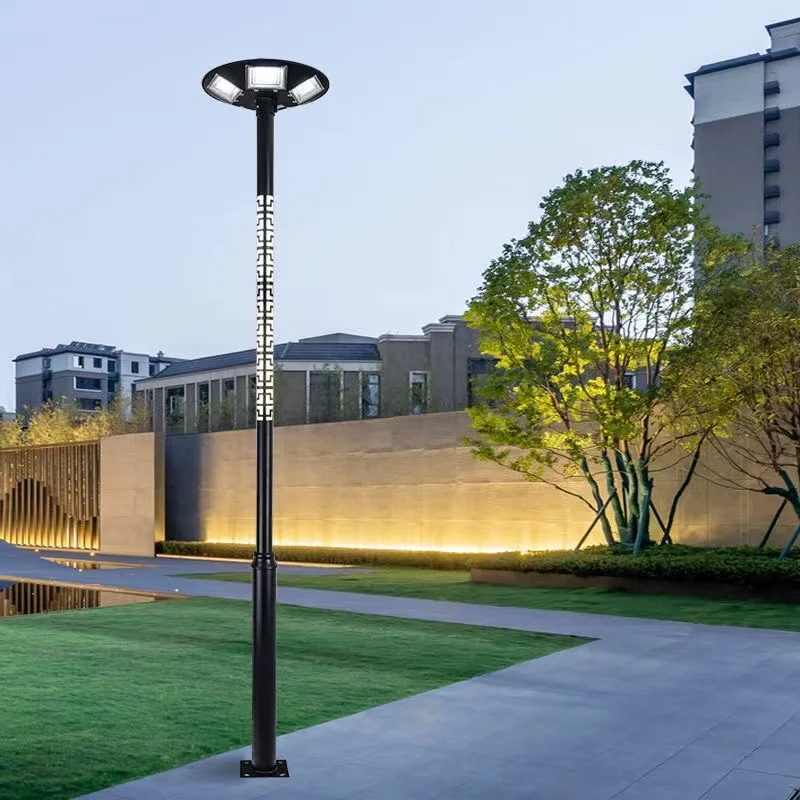 Osum 4m 5m 6m acrylic led street light poles black white blue painted aluminum metal poles lamp post outdoor
