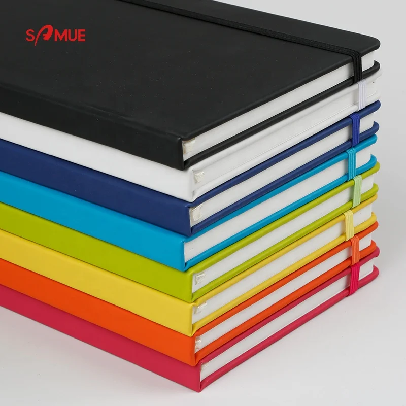 A5 B5 Wholesales custom logo printed plain hardcover a5 leather notebook