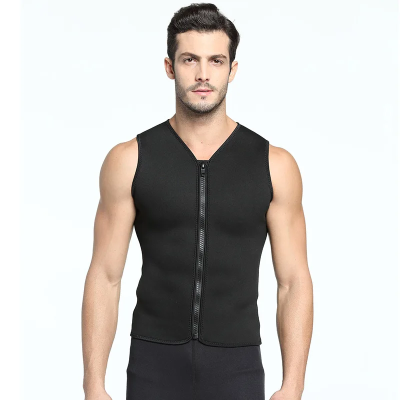 Wholesale 3mm Men Surf Vest with Zip Stretch Breathable Elastic Swimwear Custom High Quality Quick Dry Men Swim vest