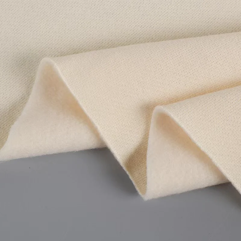 Boran Textile New Fashion Solid 50% Cotton 50% Polyester Material Knitted Fleece Fabric For Clothing 320GSM