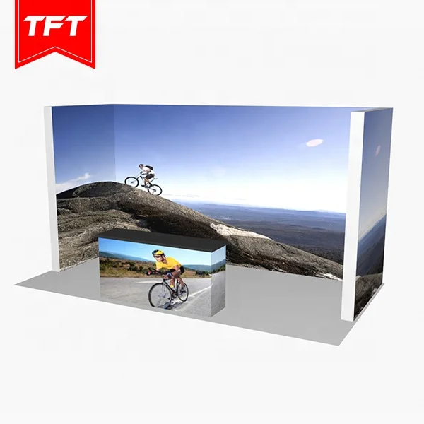 Easy Installation Portable Freestanding Double Sided Backlit Tension Fabric Backdrop Display Banner Stand