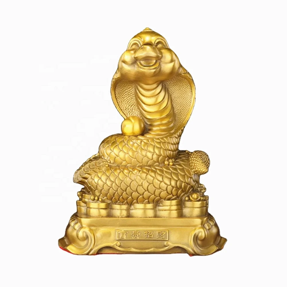 Chinese Zodiac Snake Statue Eco-Friendly Resin Feng Shui Animal Sculpture for Home Decor Chinese Ingots Wall Usage for Writing