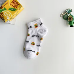 HF Summer socks new fast food series hamburger fries cartoon short tube alphabet socks