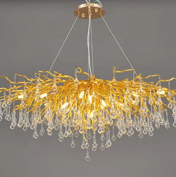 Modern European Style K9 crystal chandelier hotel villa staircase crystal pendant lamp