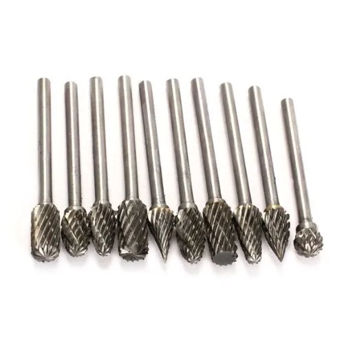 Standard Cut Tungsten Carbide Cutter Blade Rotary Burrs  Cylindrical Carbide Drill Bits From RUIIXIN TOOLS